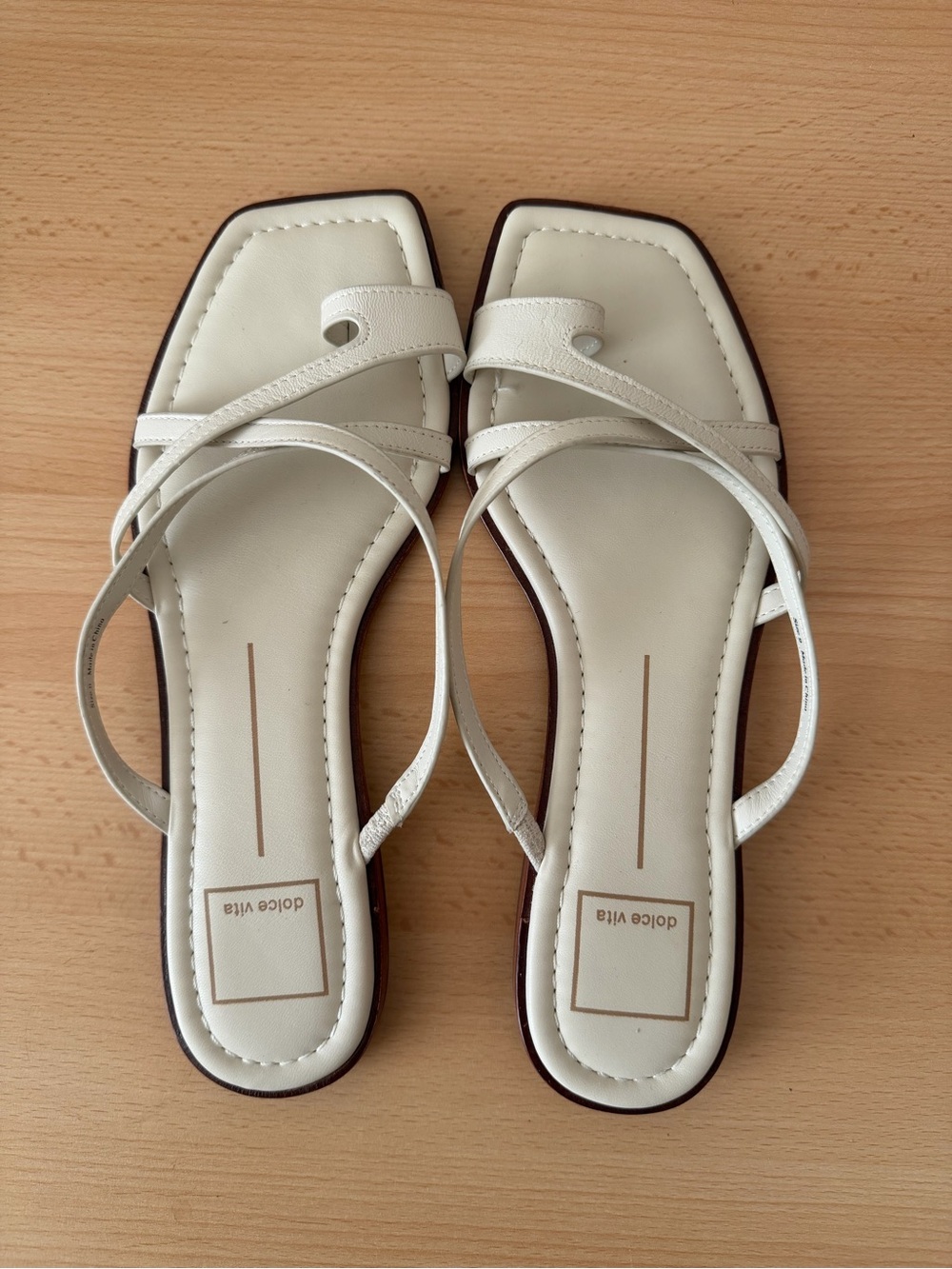 Dolce Vita Indigo Leather Sandals Ivory Size 8.5